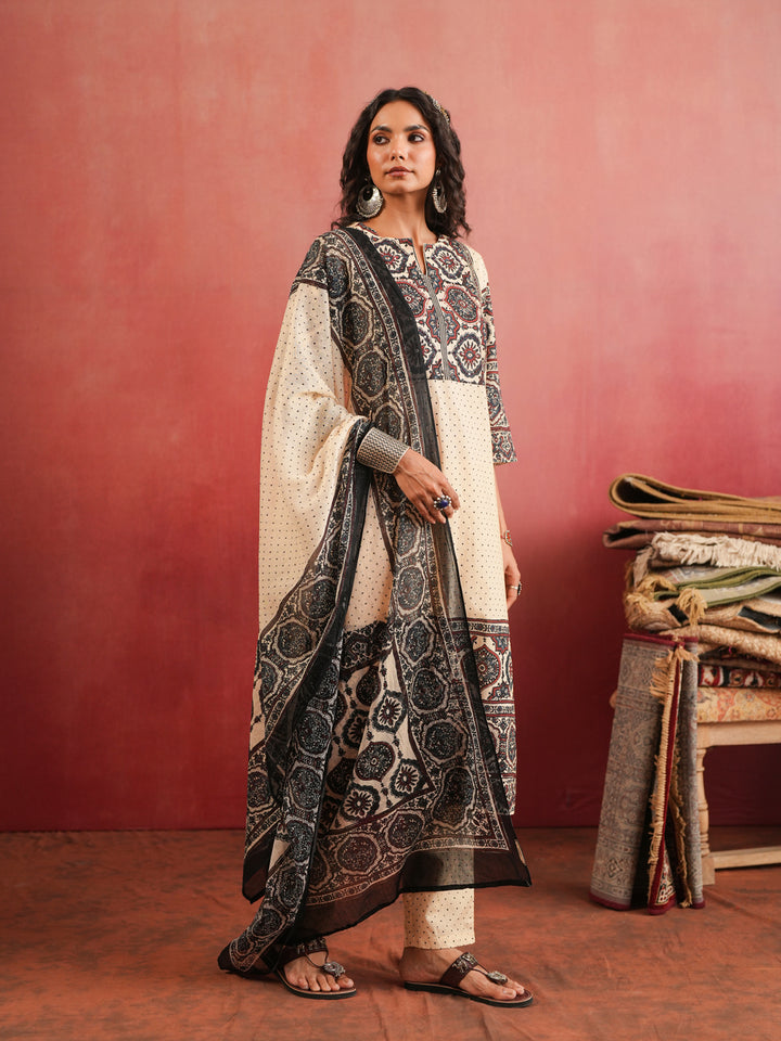 Gulraiz Ajrakh Suit Set