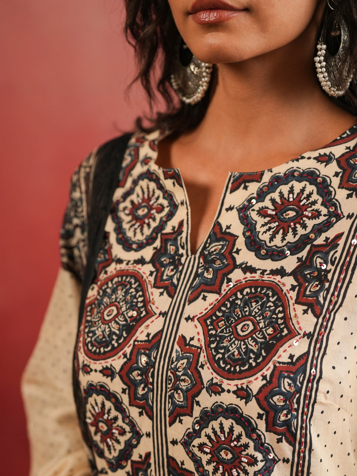 Gulraiz Ajrakh Suit Set