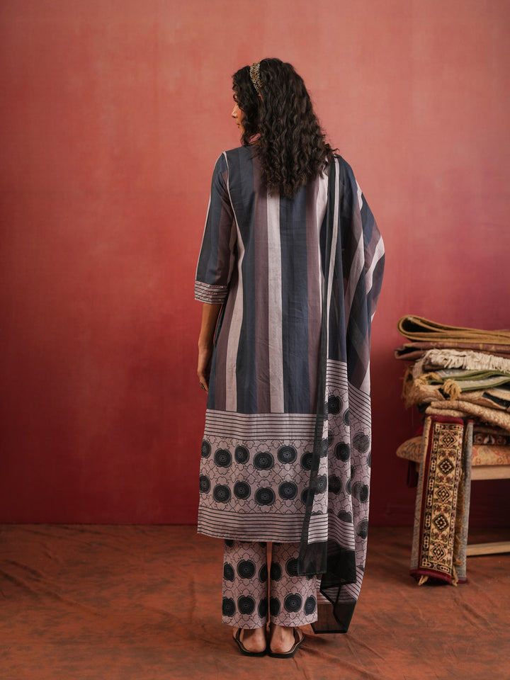 Shahnaz Ajrakh Suit Set