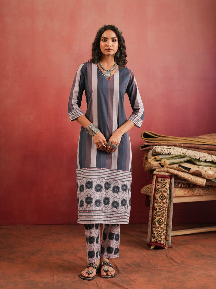 Shahnaz Ajrakh Suit Set