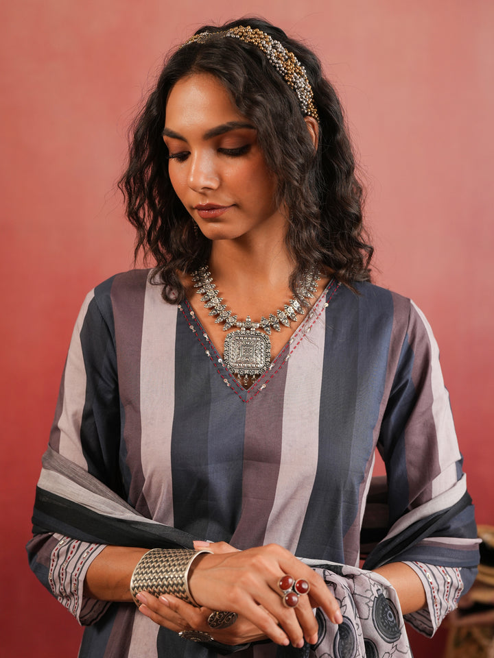 Shahnaz Ajrakh Suit Set