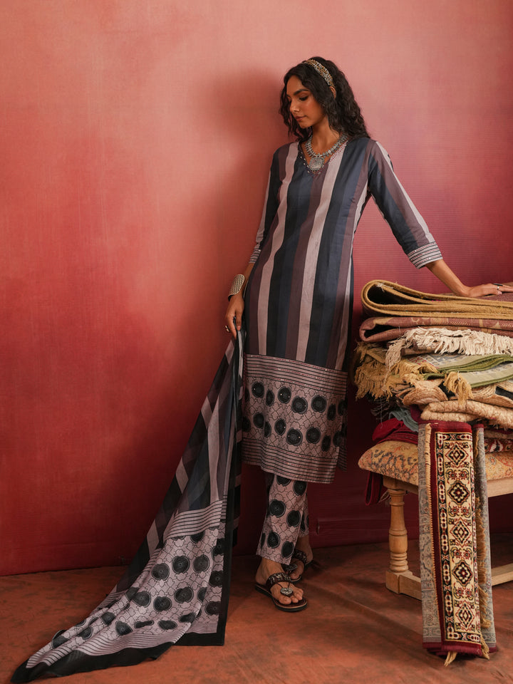 Shahnaz Ajrakh Suit Set