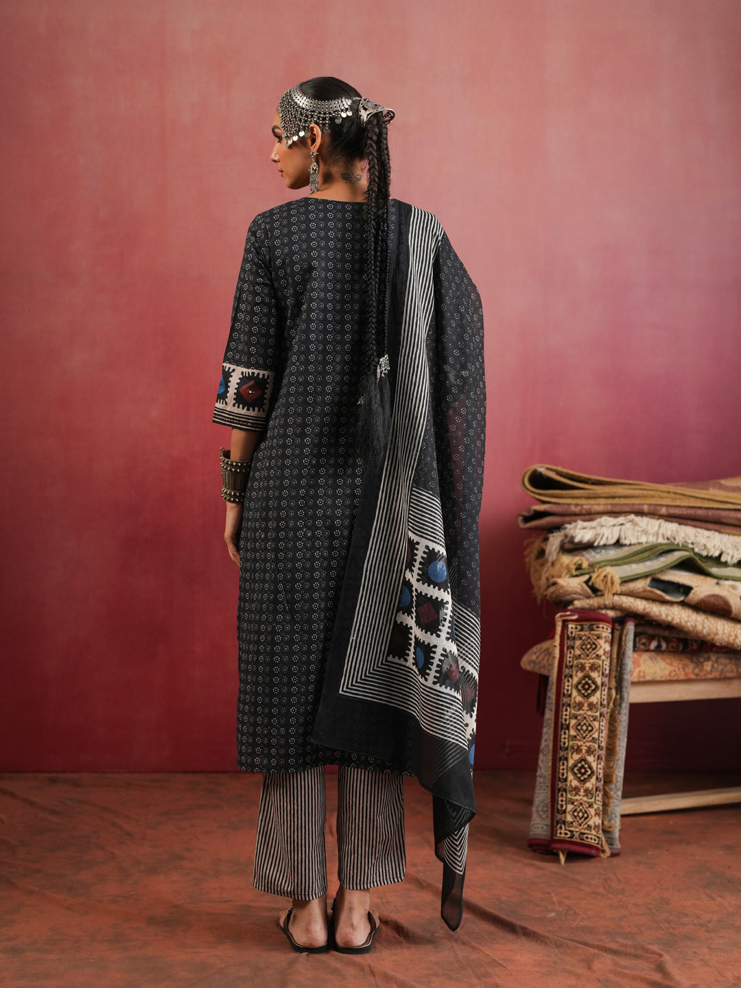 Surmayi Ajrakh Suit Set