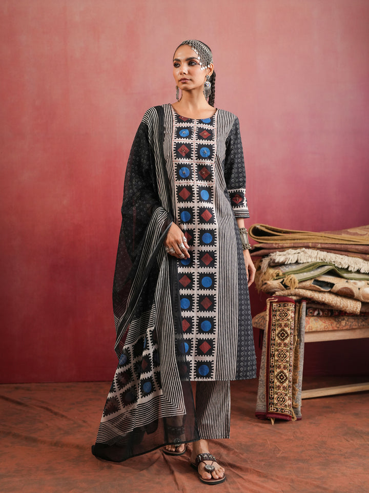 Surmayi Ajrakh Suit Set
