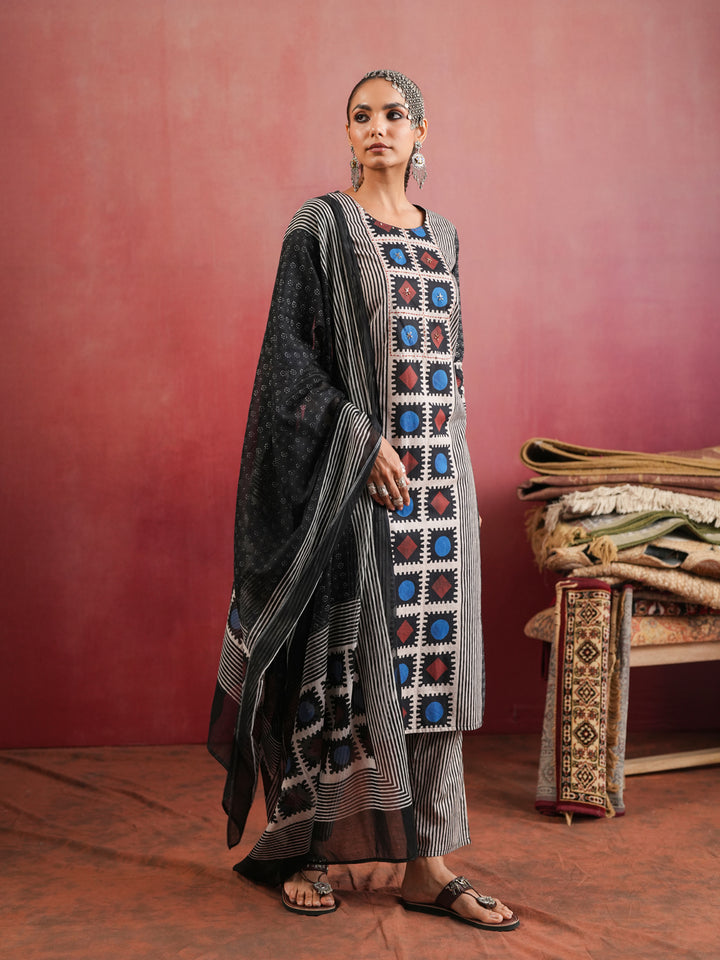 Surmayi Ajrakh Suit Set