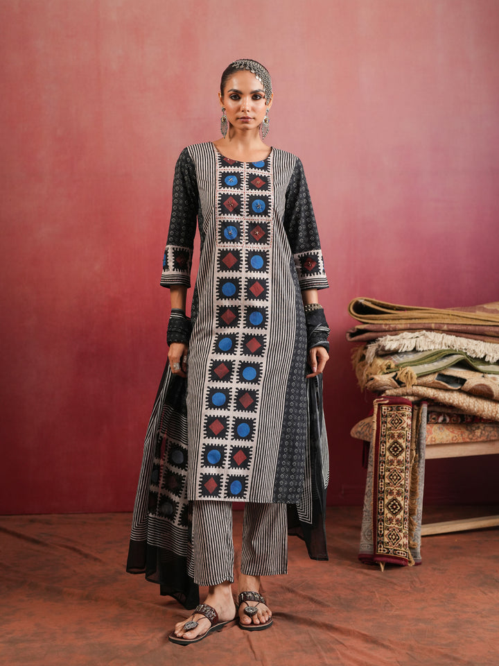 Surmayi Ajrakh Suit Set