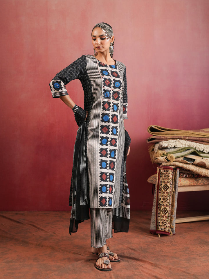 Surmayi Ajrakh Suit Set