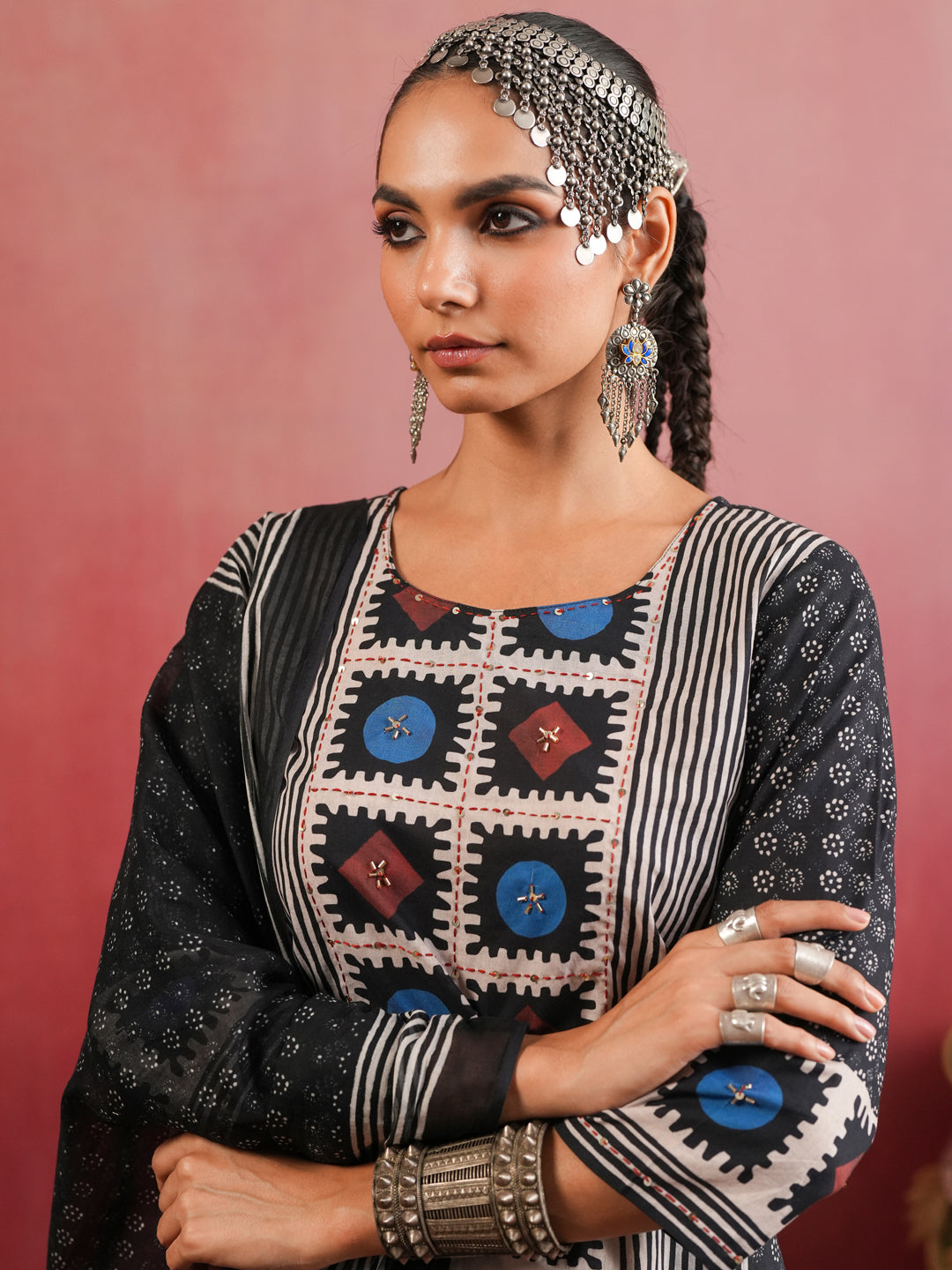 Surmayi Ajrakh Suit Set