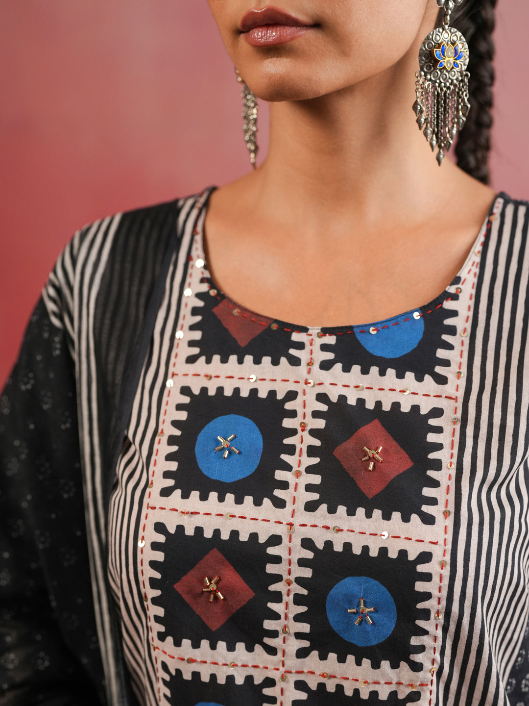 Surmayi Ajrakh Suit Set