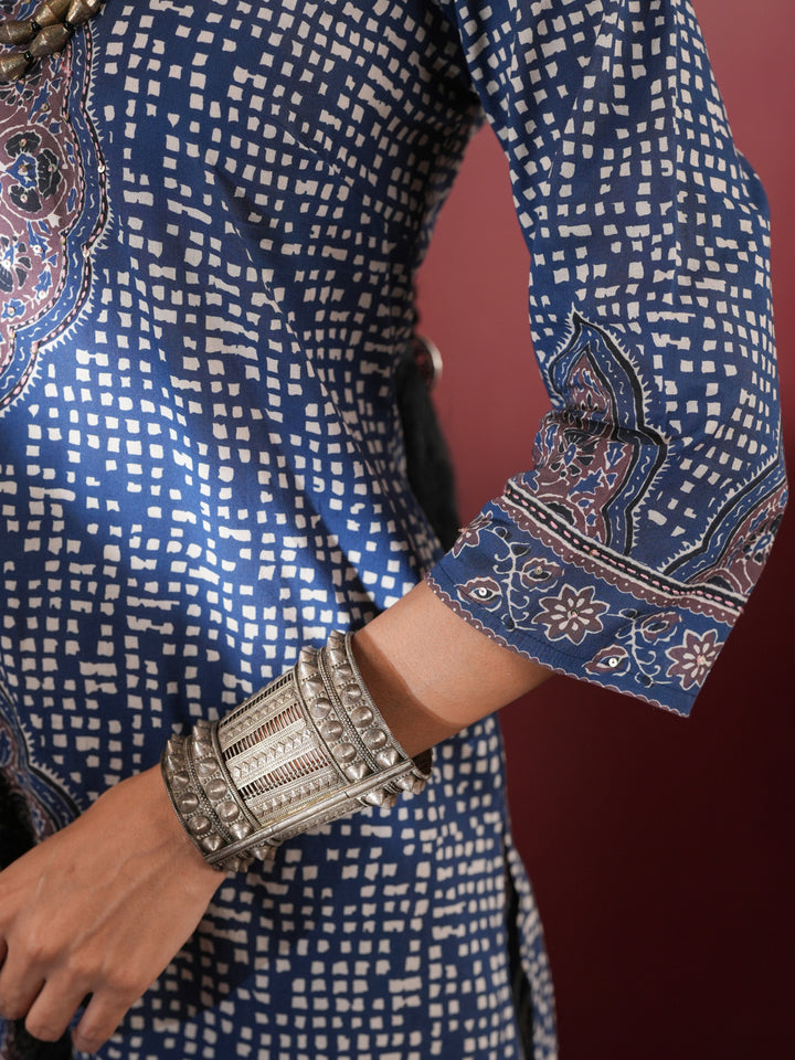 Neelkanth Ajrakh Suit Set