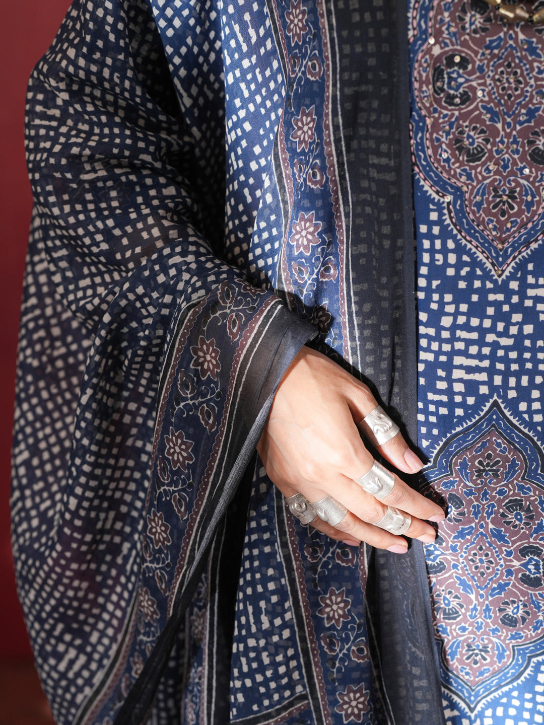 Neelkanth Ajrakh Suit Set