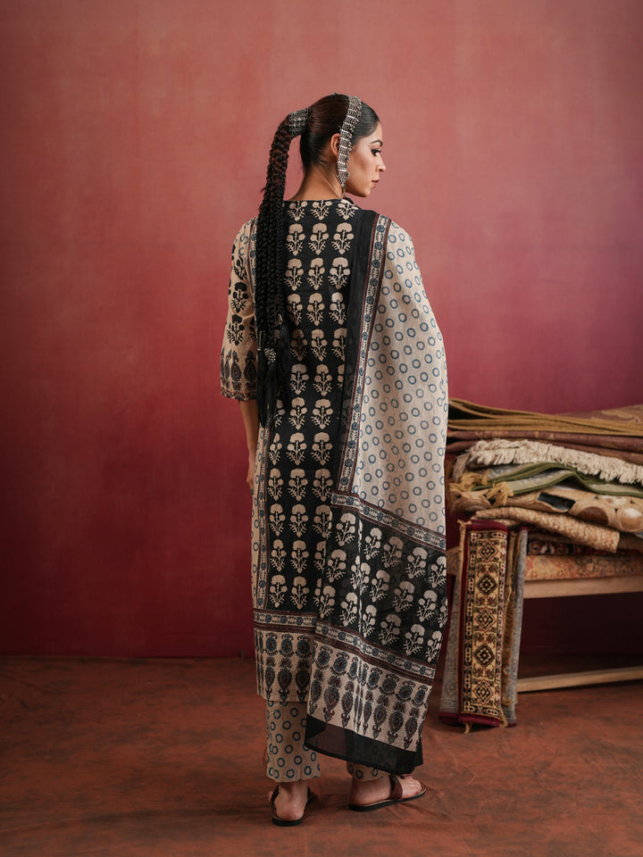 Kesar Gul Ajrakh Suit Set