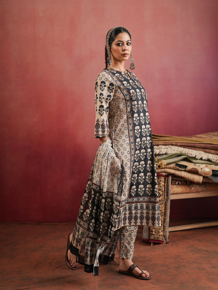 Kesar Gul Ajrakh Suit Set