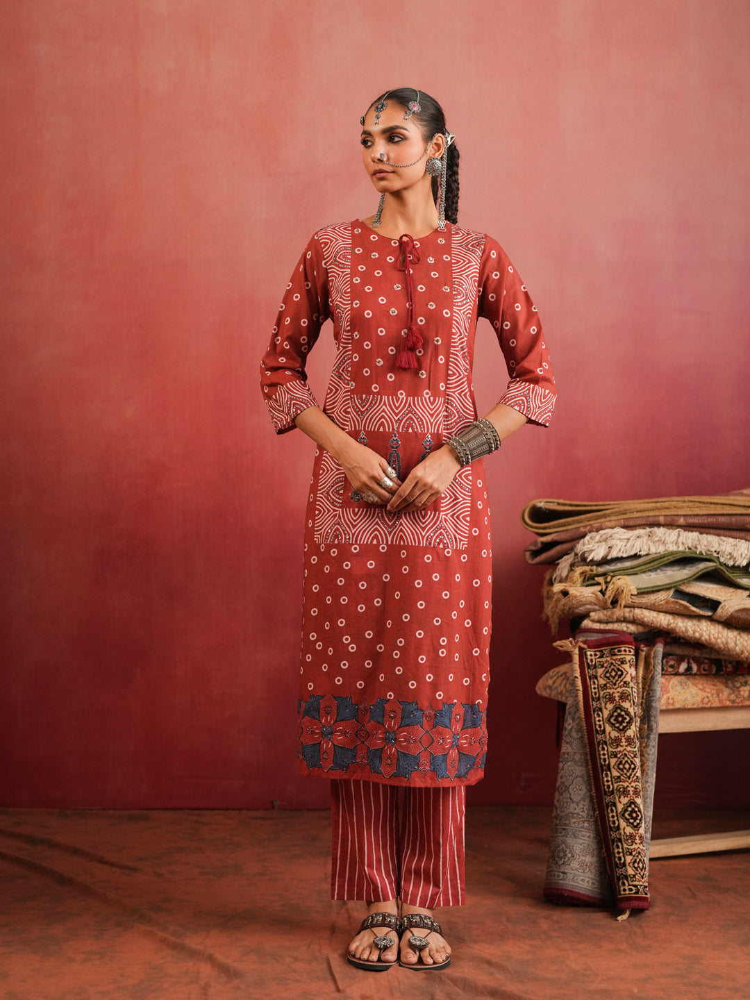 Raktima Ajrakh Suit Set