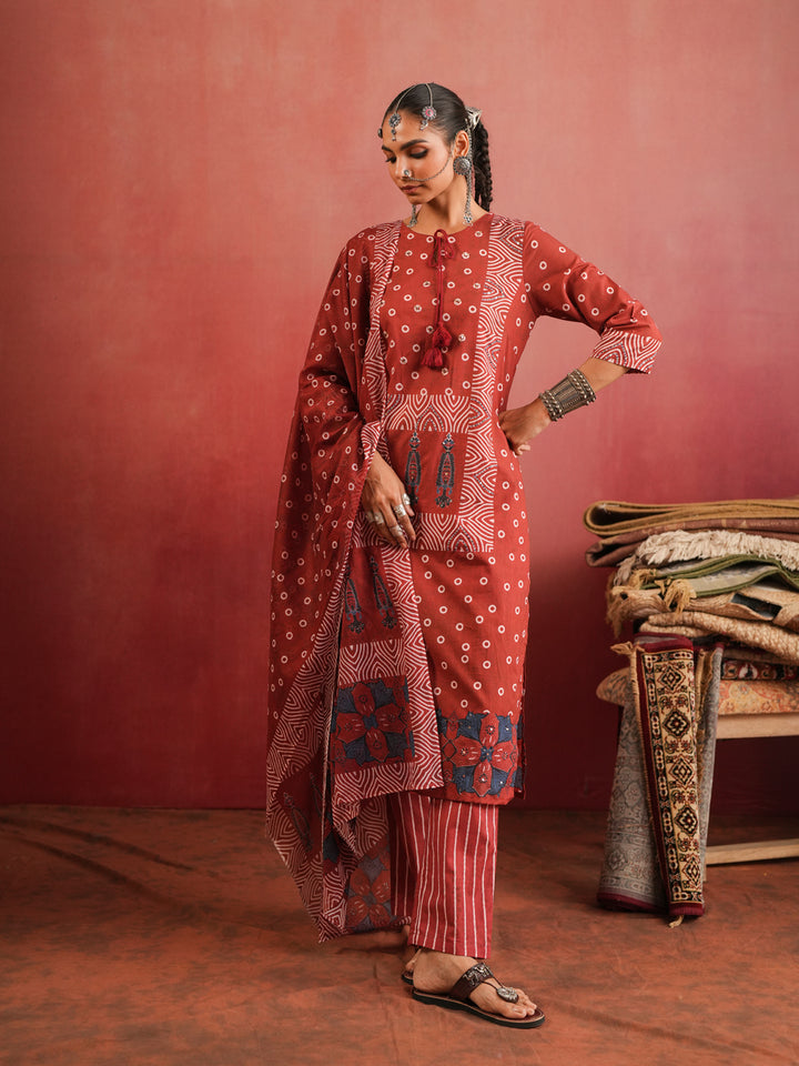 Raktima Ajrakh Suit Set