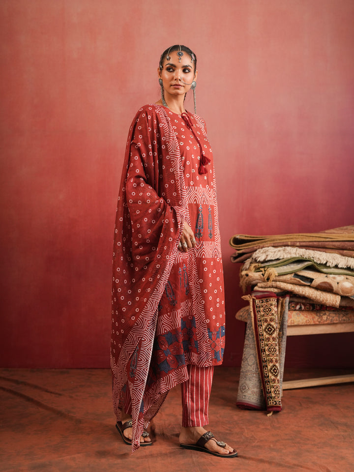 Raktima Ajrakh Suit Set