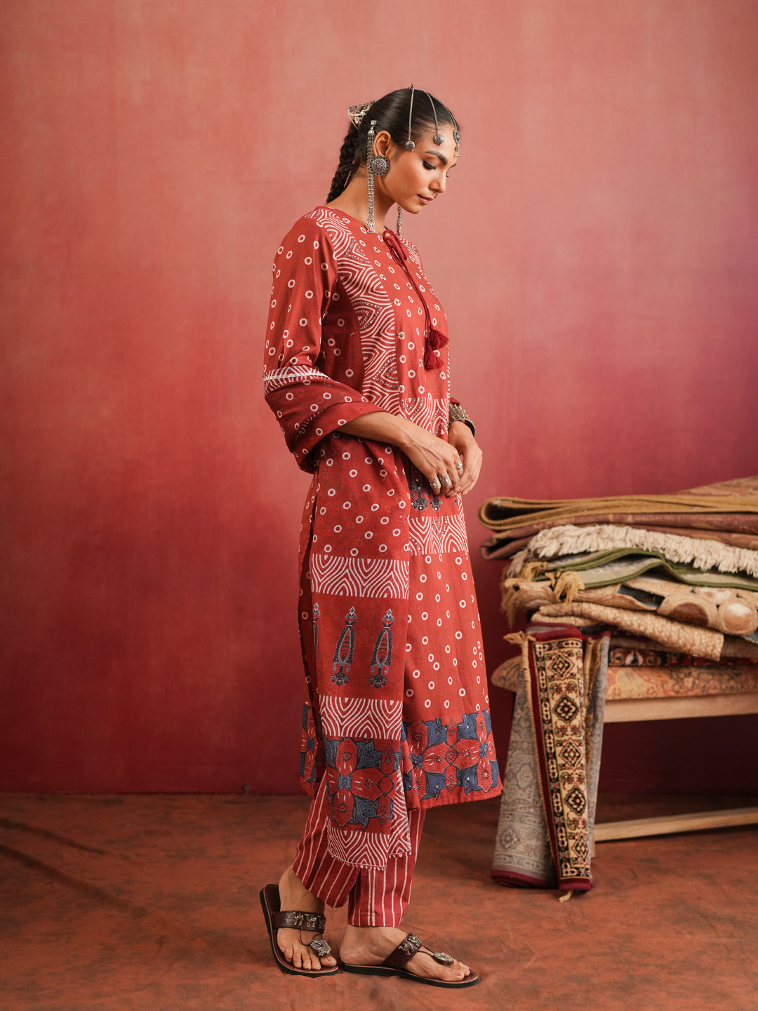 Raktima Ajrakh Suit Set