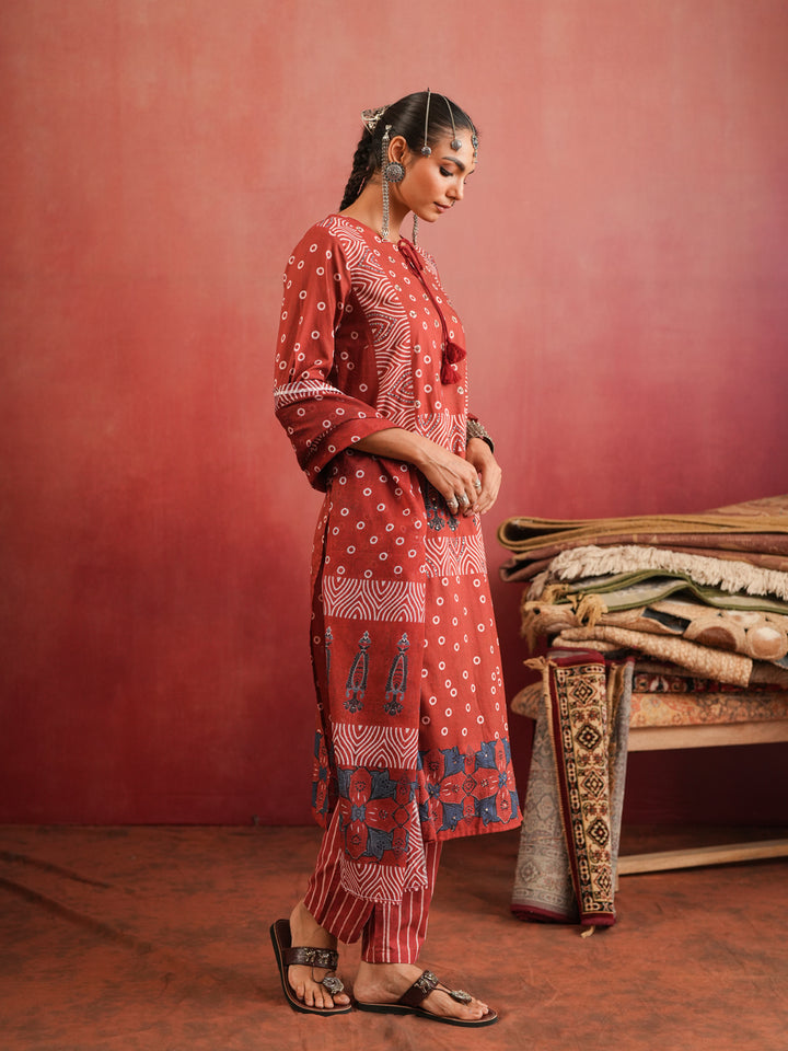 Raktima Ajrakh Suit Set