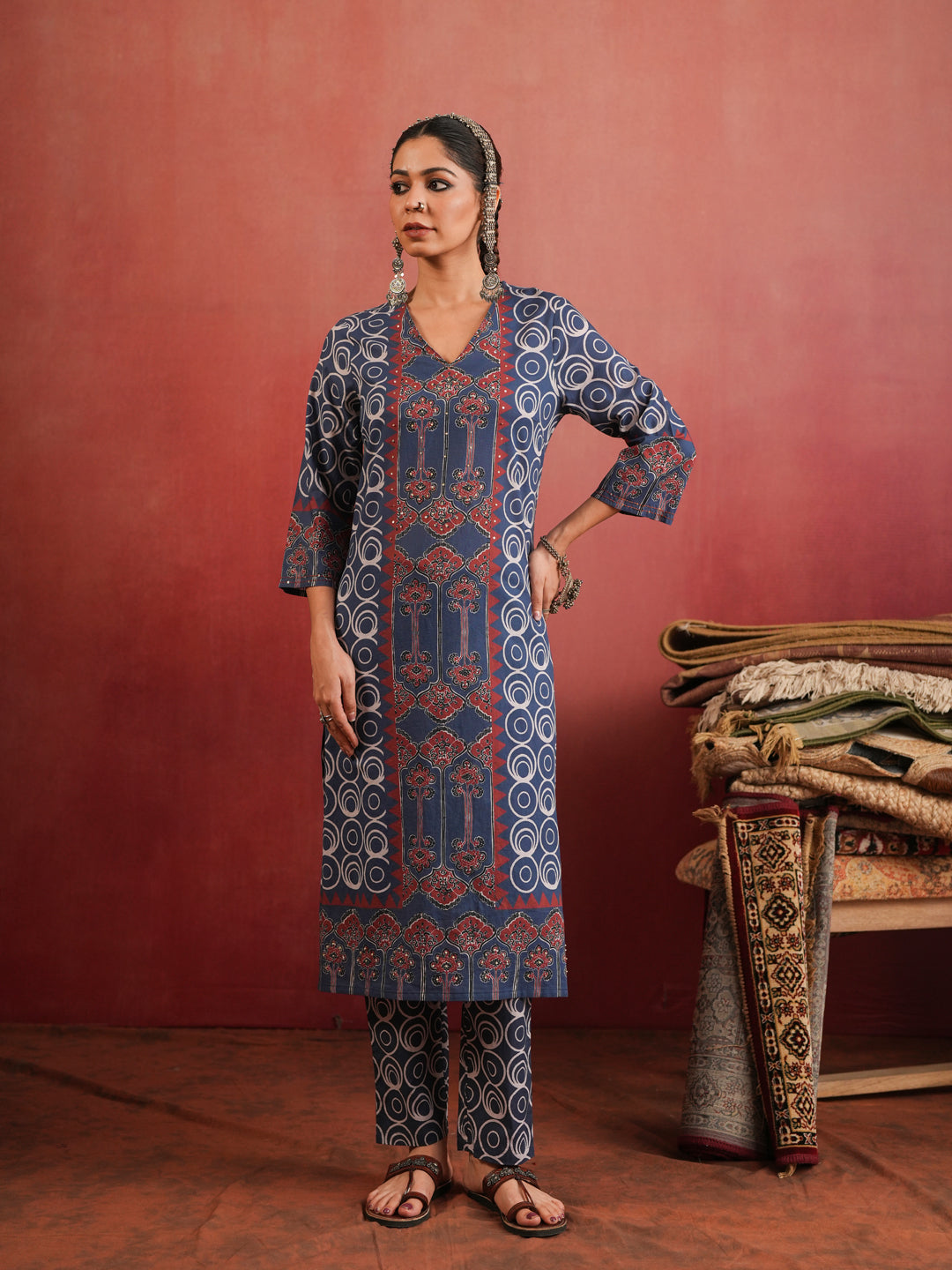 Meherbaan Ajrakh Suit Set