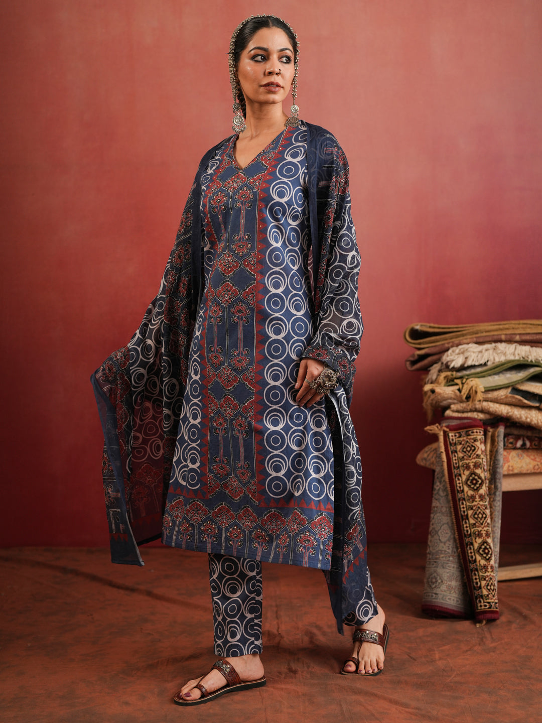 Meherbaan Ajrakh Suit Set