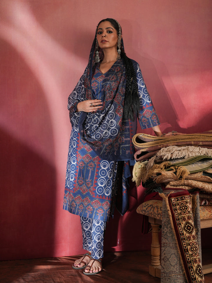 Meherbaan Ajrakh Suit Set
