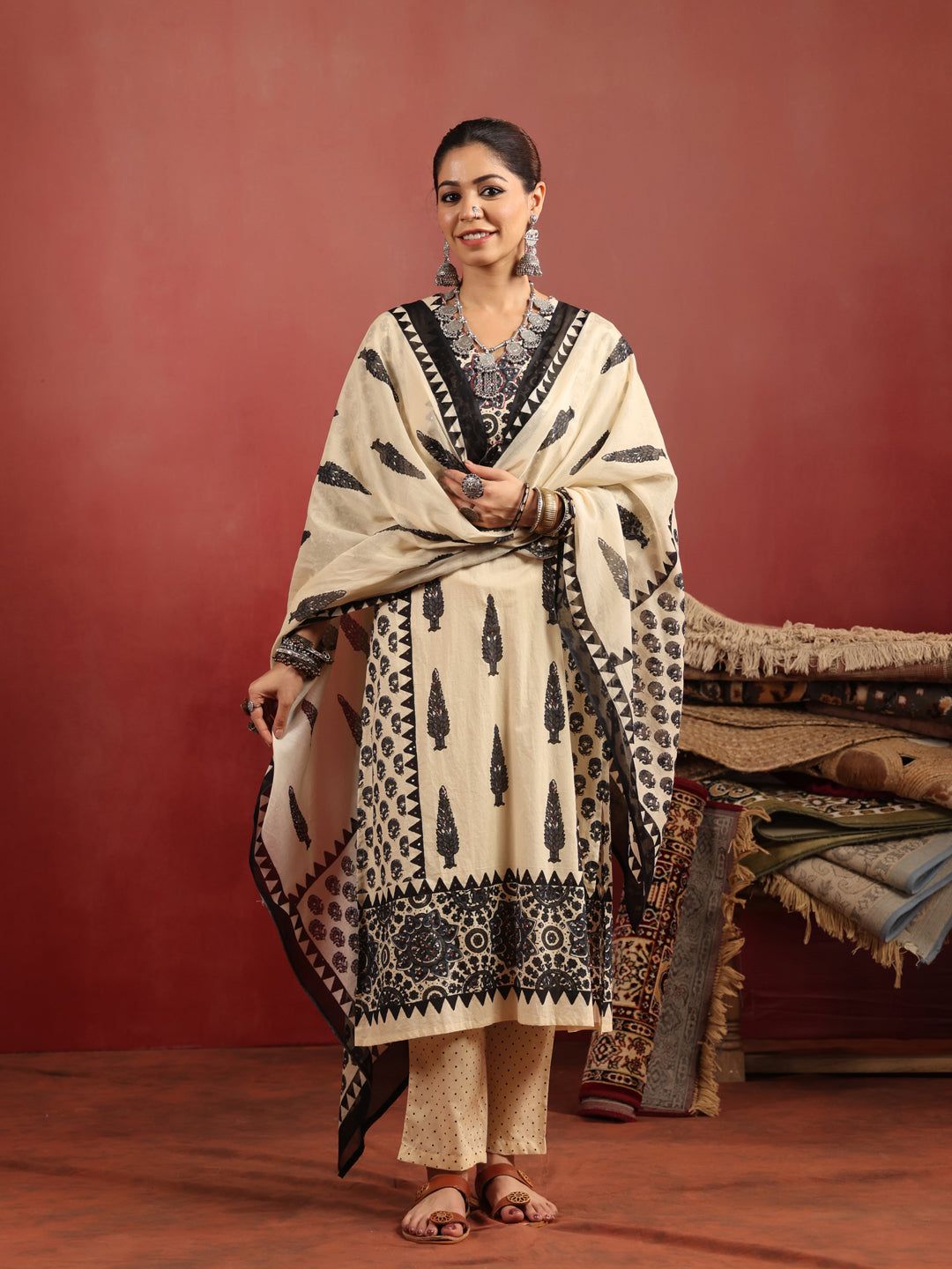 Shivangi Ajrakh Suit Set