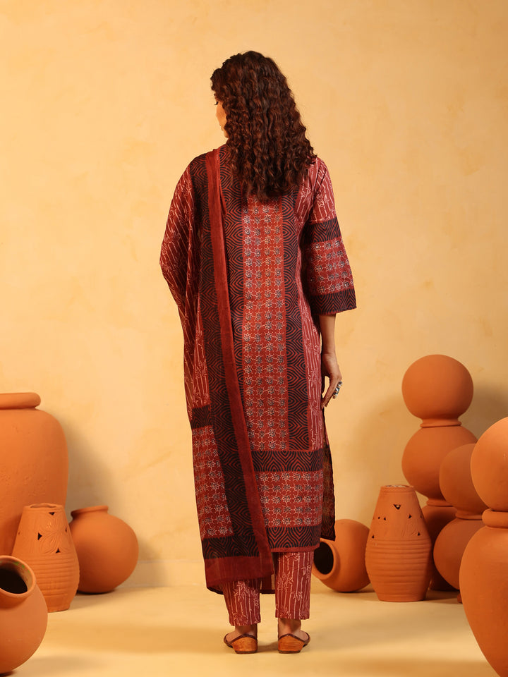 “Ruhani” Maroon Suit Set