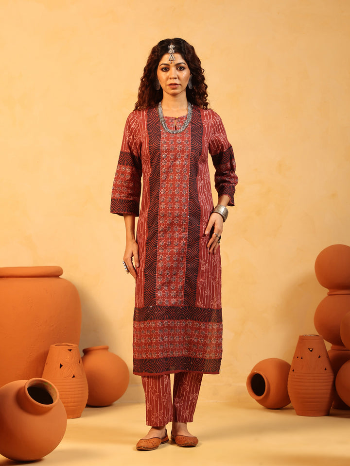 “Ruhani” Maroon Suit Set