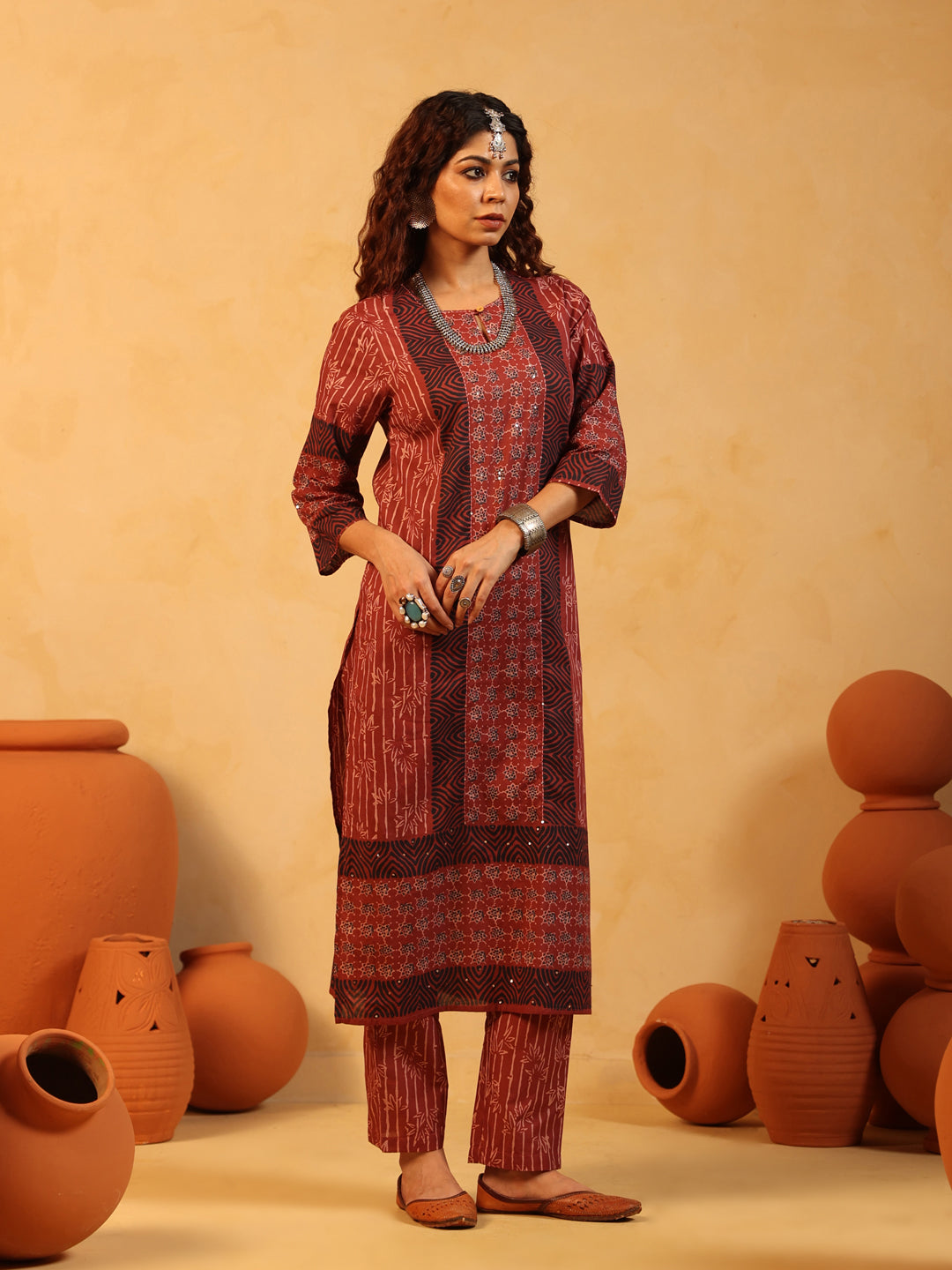 “Ruhani” Maroon Suit Set