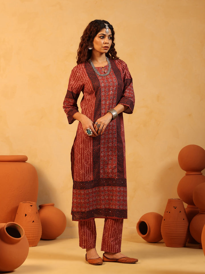 “Ruhani” Maroon Suit Set