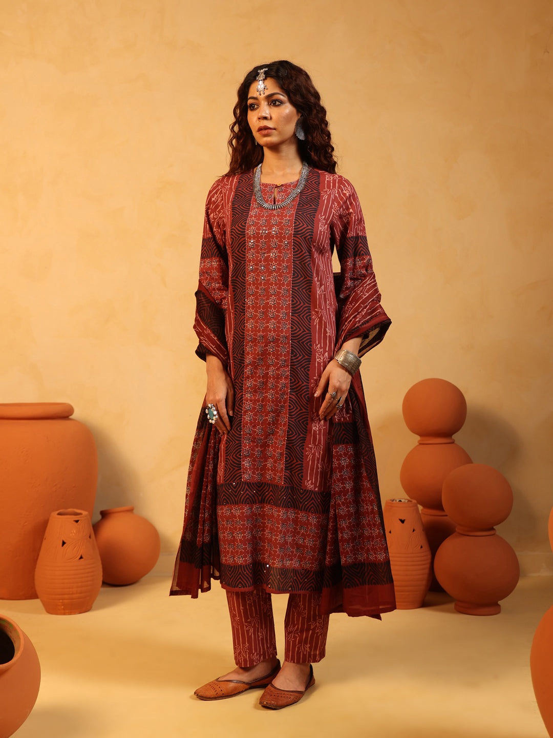 “Ruhani” Maroon Suit Set