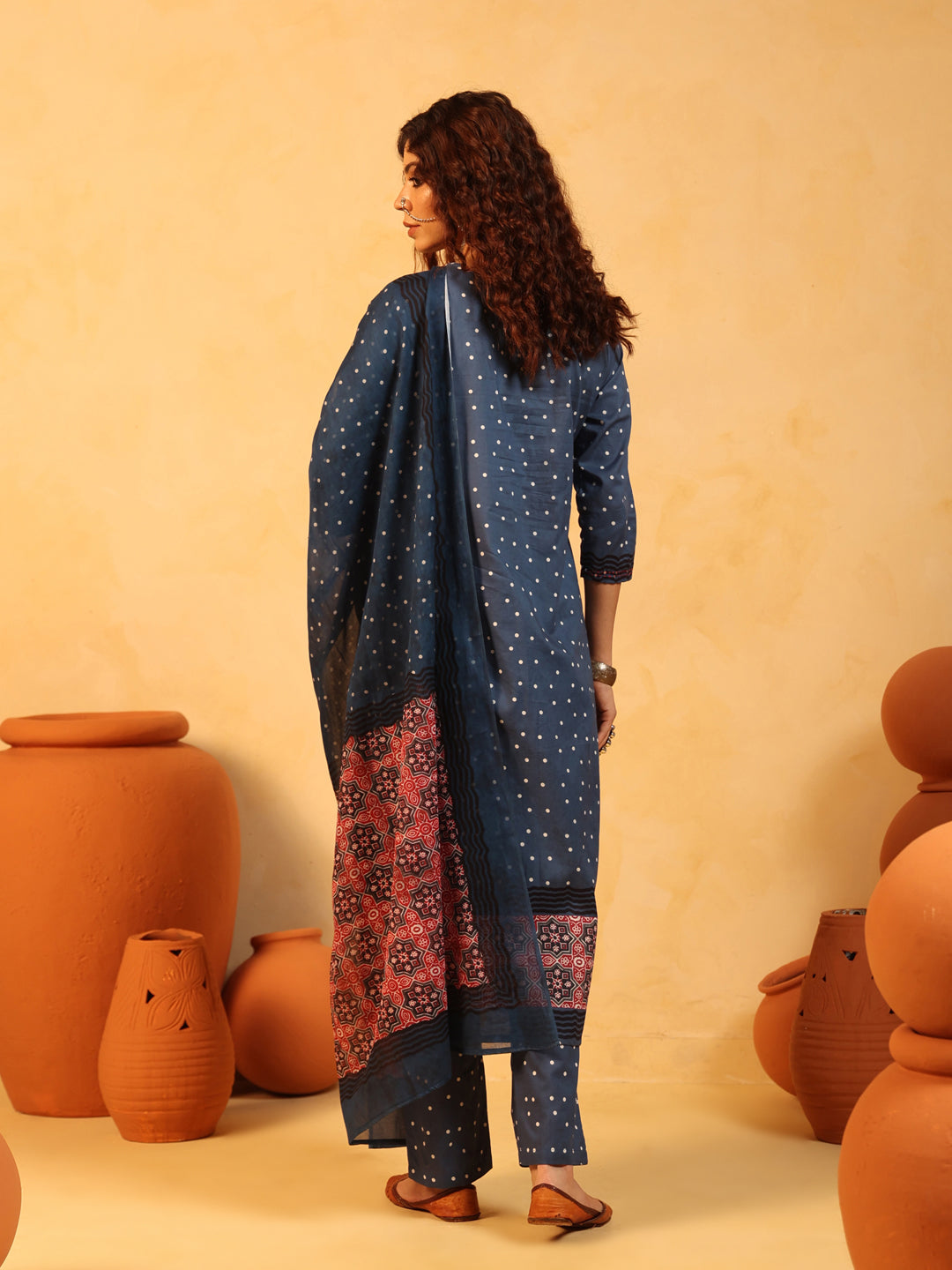 “Neelima” Indigo Suit Set