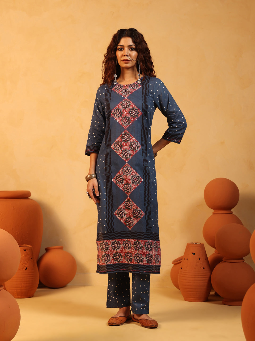 “Neelima” Indigo Suit Set