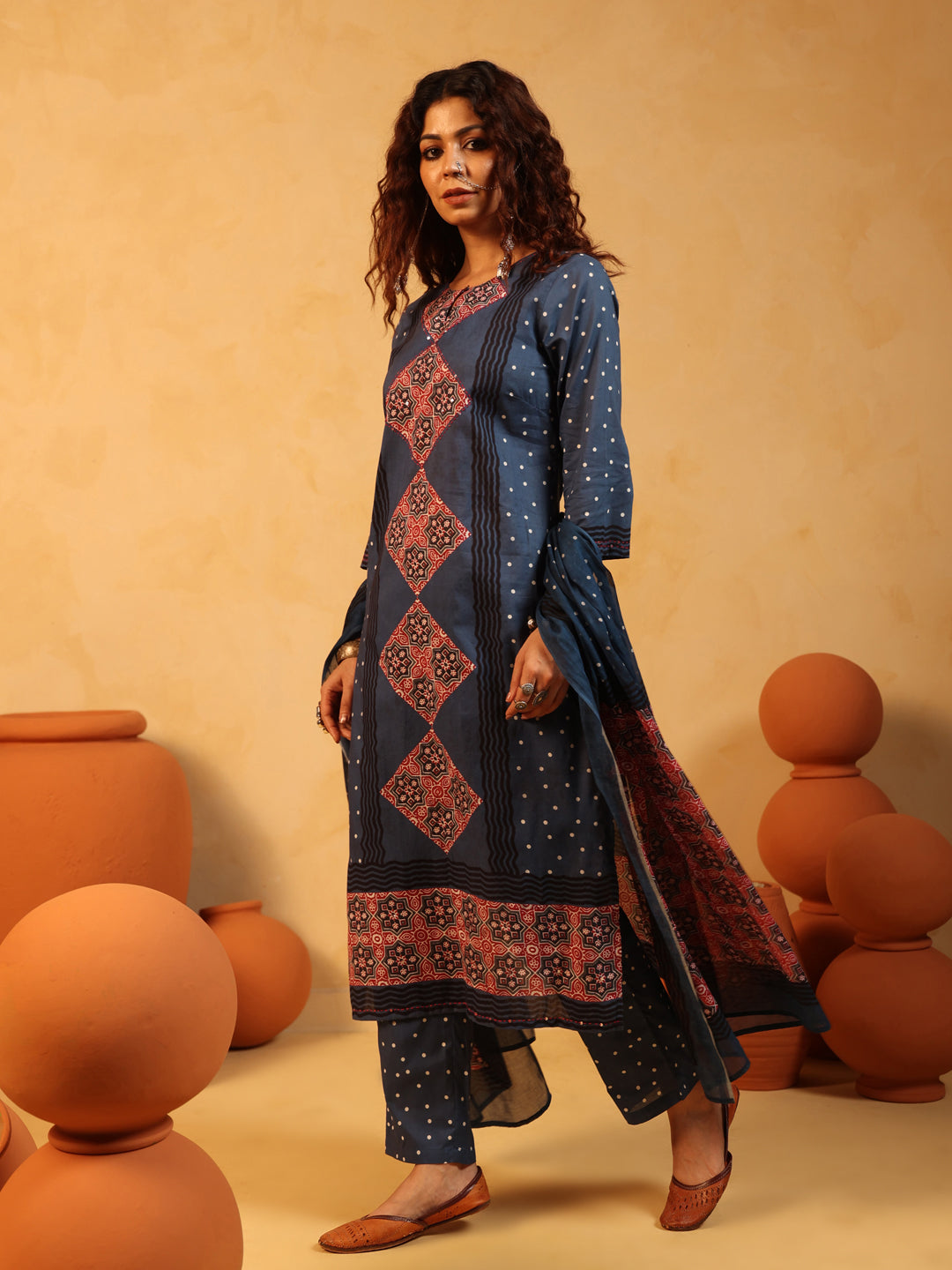 “Neelima” Indigo Suit Set