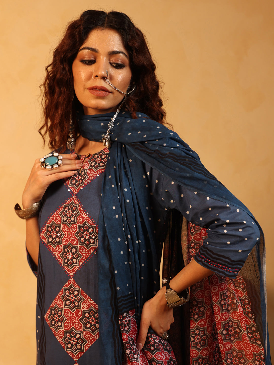 “Neelima” Indigo Suit Set