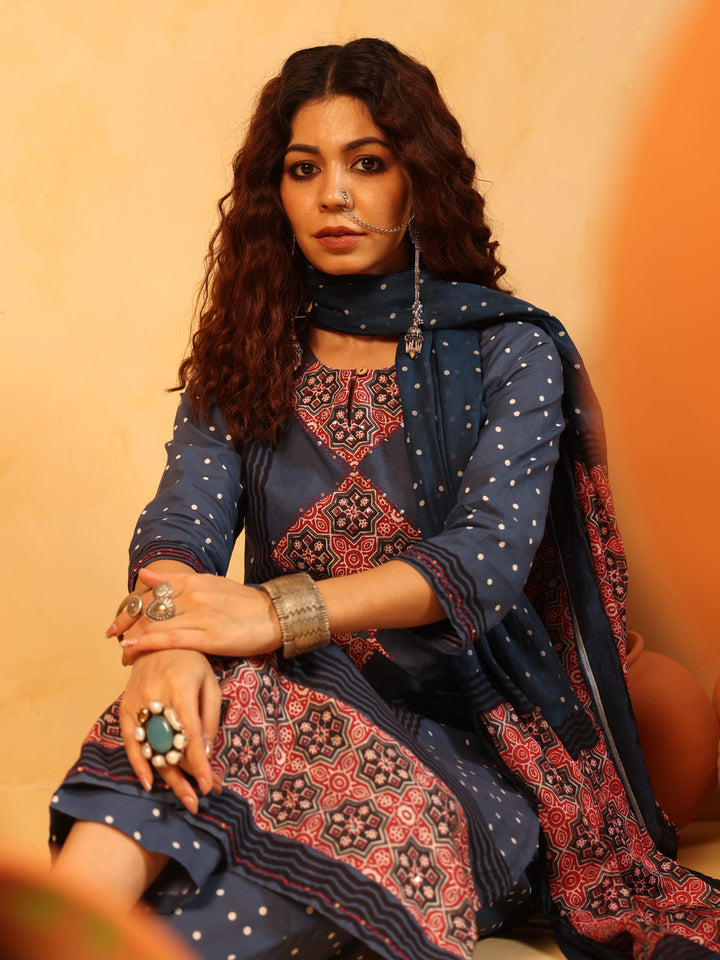 “Neelima” Indigo Suit Set