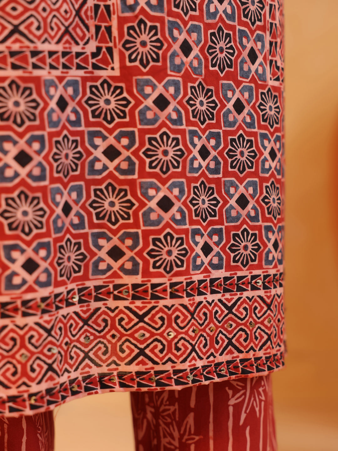 Devina | Terracotta Ajrakh Suit Set