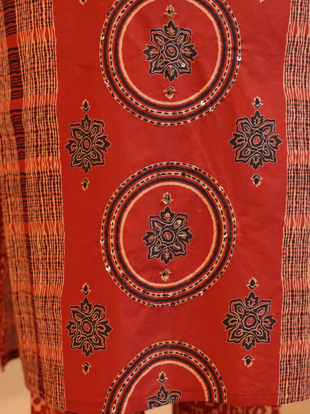 Surkh Abha Ajrakh Suit Set