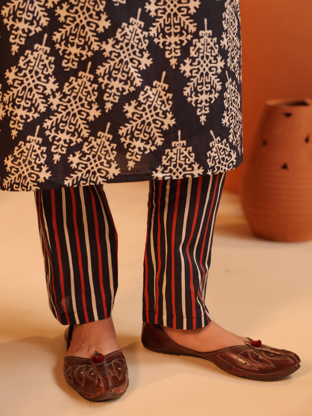 Surajkund Noir | Black Ajrakh Cotton Suit Set