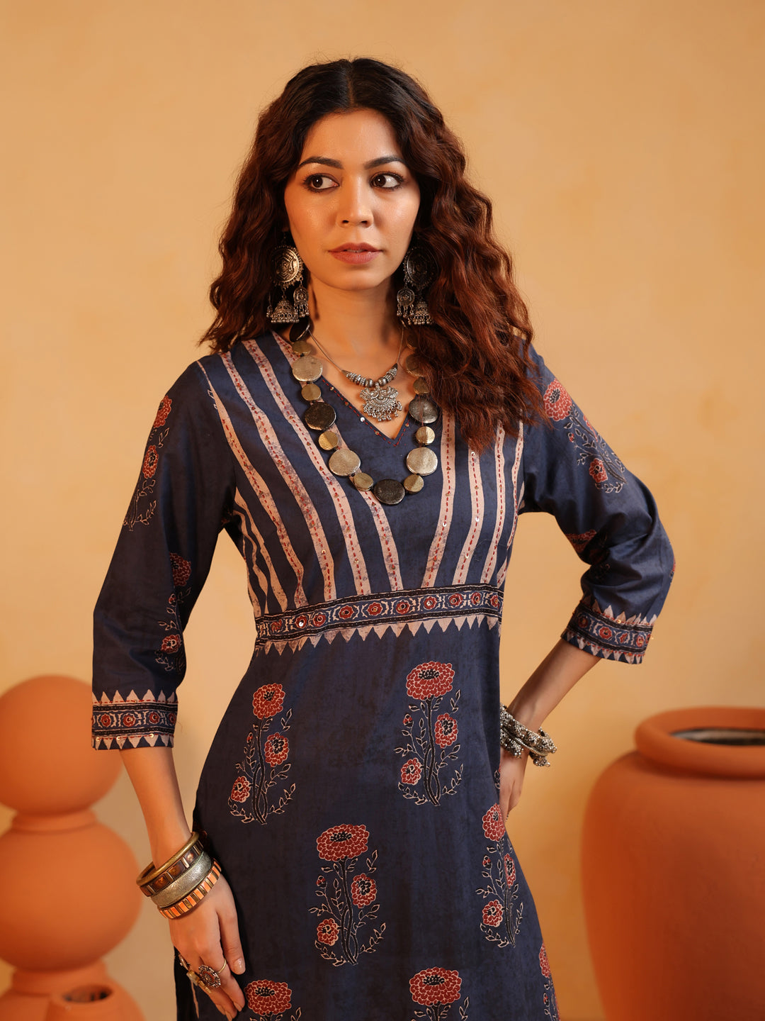 Indivar Ajrakh Suit Set
