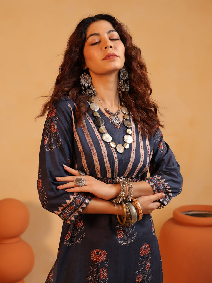 Indivar Ajrakh Suit Set