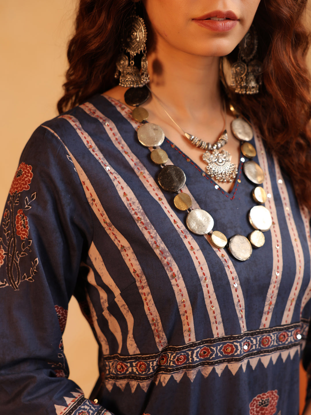 Indivar Ajrakh Suit Set