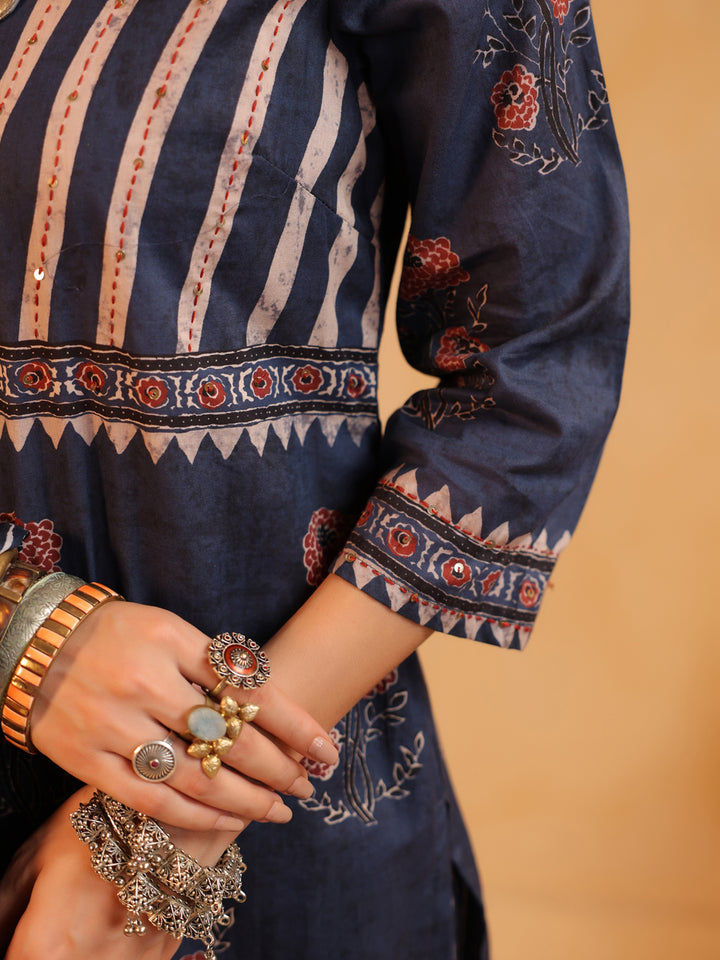 Indivar Ajrakh Suit Set