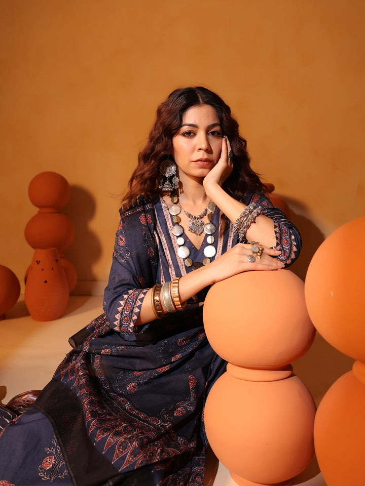 Indivar Ajrakh Suit Set
