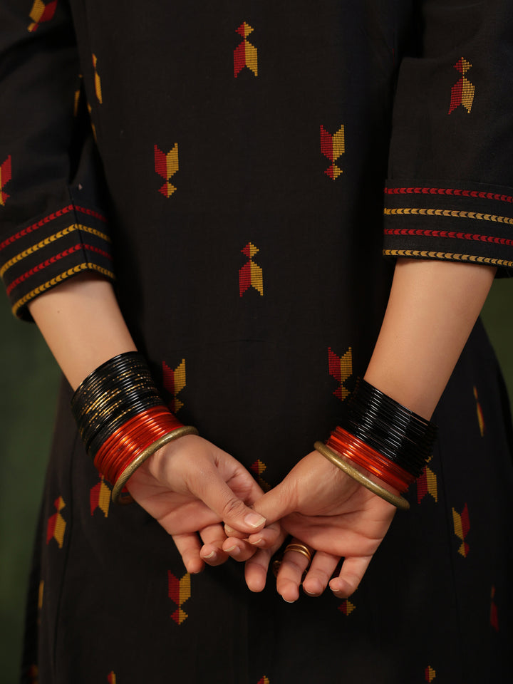 Virasat - Black Handloom Suit Set