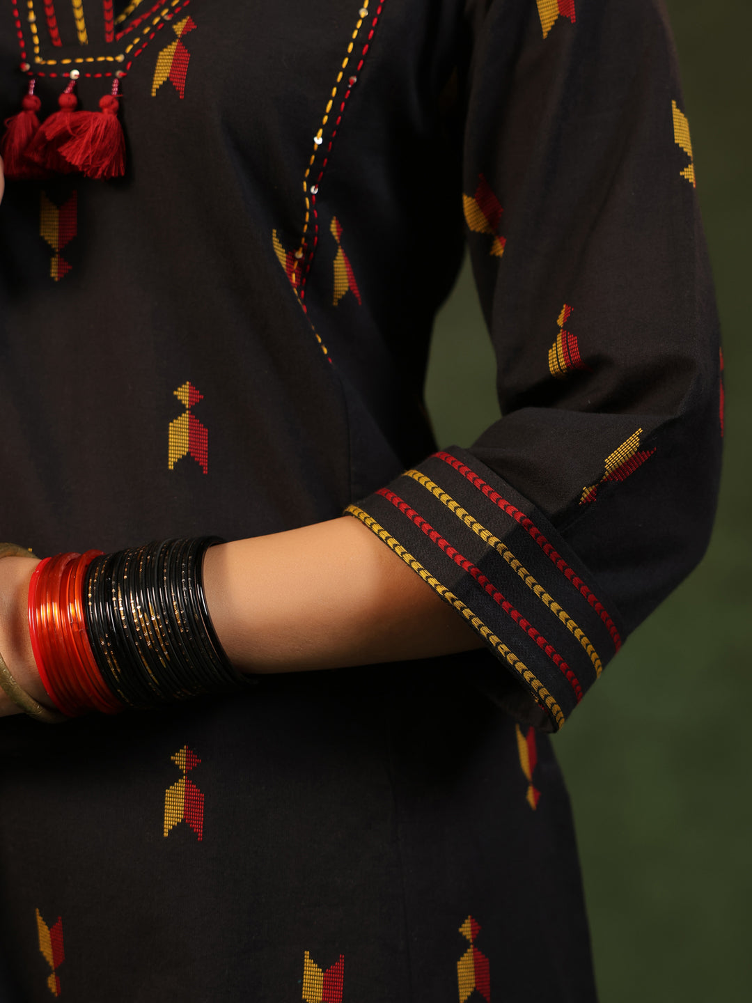 Virasat - Black Handloom Suit Set