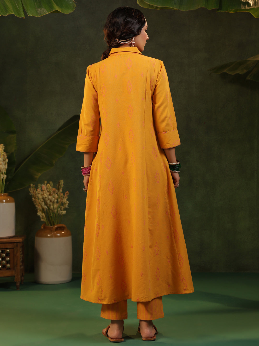 Sangeri - Yellow Handloom Suit Set