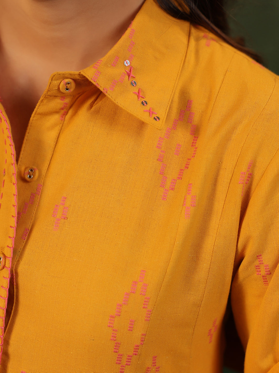 Sangeri - Yellow Handloom Suit Set