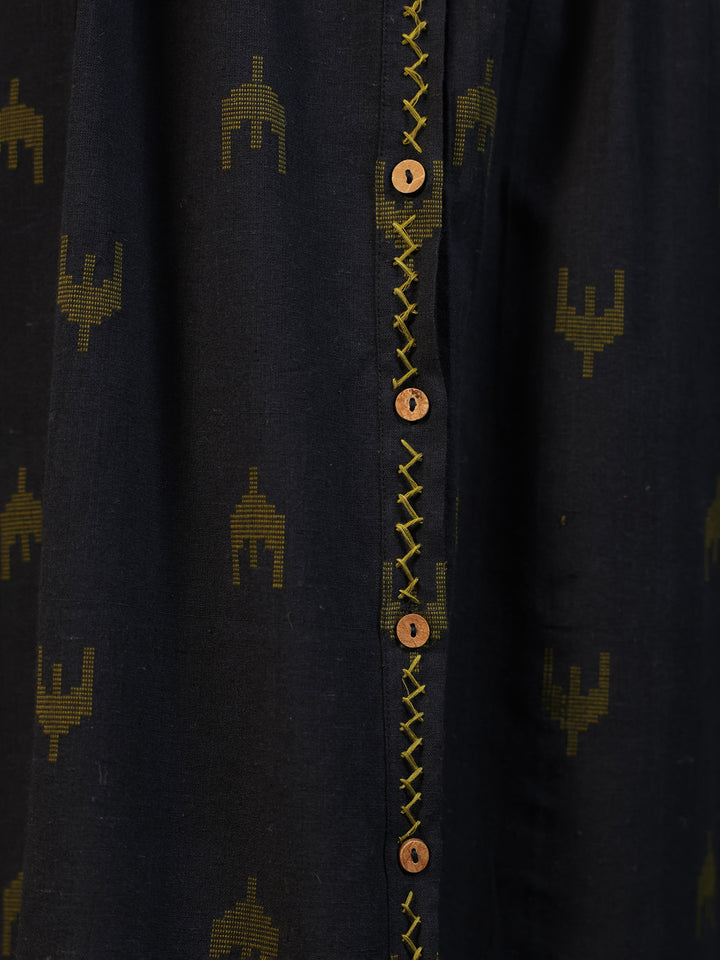 Kajal - Navy Blue Handloom suit set