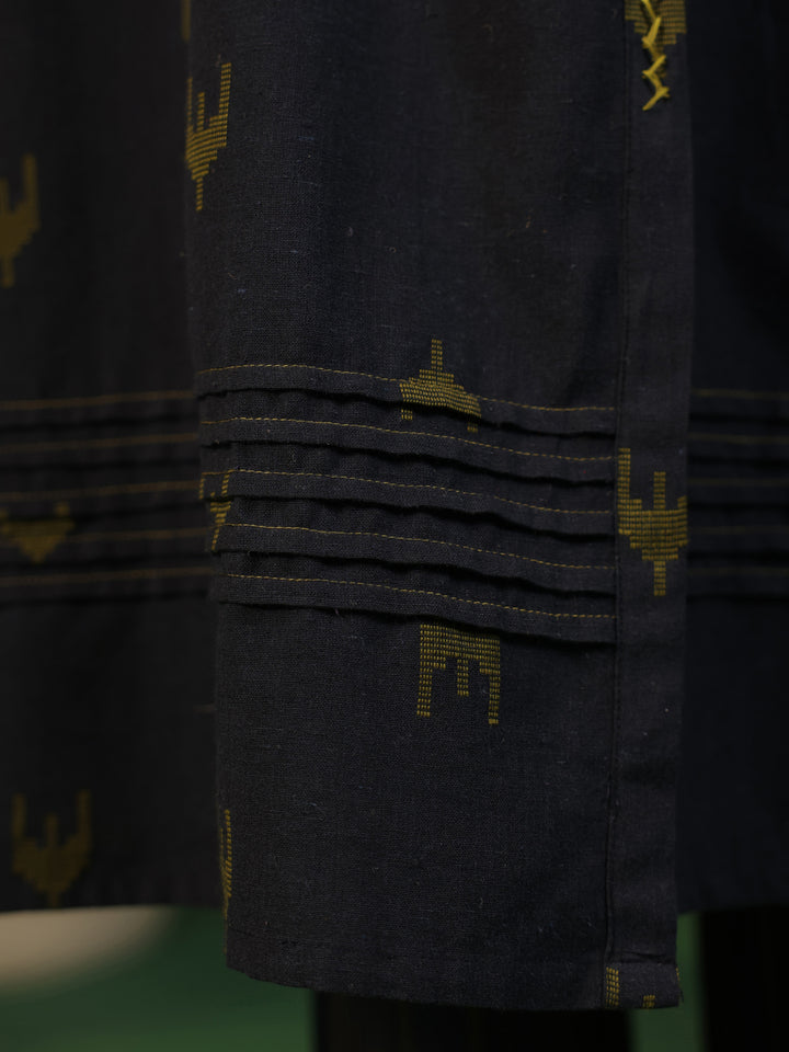 Kajal - Navy Blue Handloom suit set